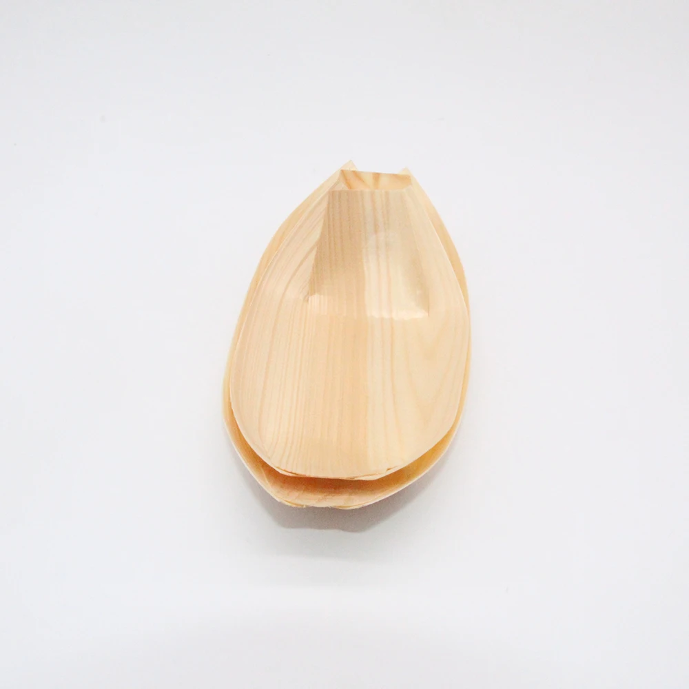 
9 Inch disposable pine wood boat for food 