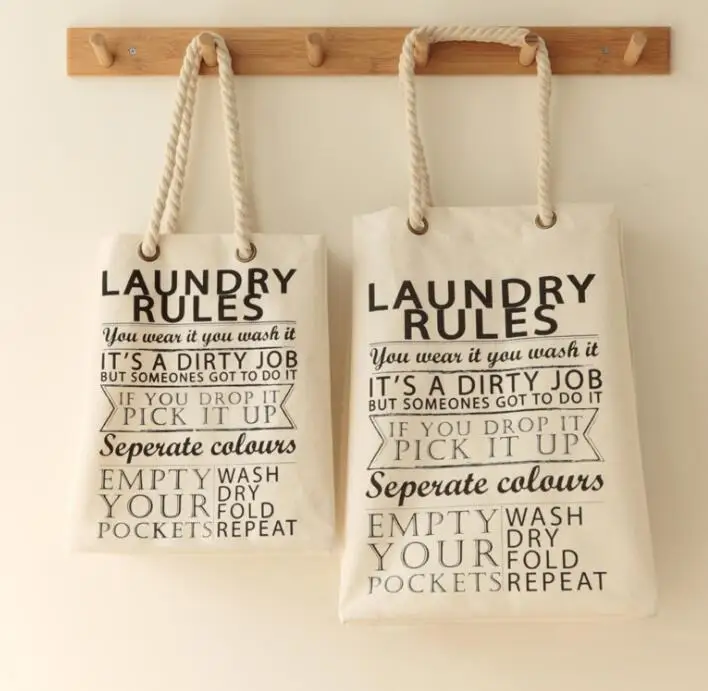 
hot selling big cotton laundry bag with rope handles 