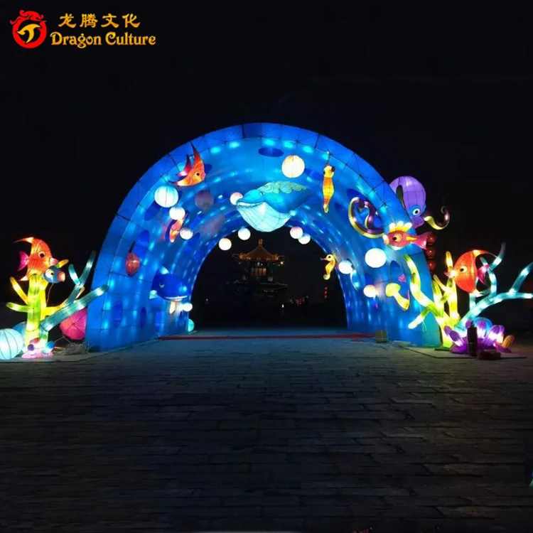 Водонепроницаемый привлекательный животного светодиодное освещение фестиваль китайские шелковые фонари