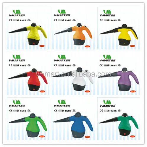 V-MART 2018 Compact portable pressurized upholstery handheld steam cleaner with 10 parts ideal for cars ,window,floor,carpet