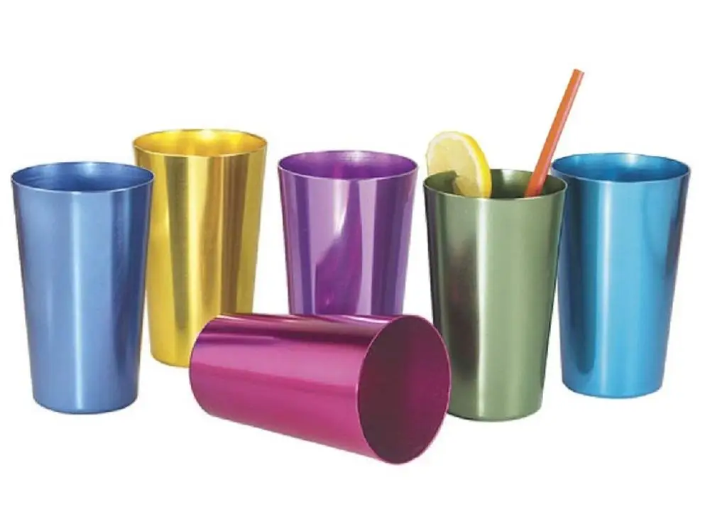 Aluminum Drinking Tumblers,VINTAGE COLORED ALUMINUM TUMBLERS METAL DRINKING CUPS COCKTAIL cup ,16oz Retro Aluminum tumbler