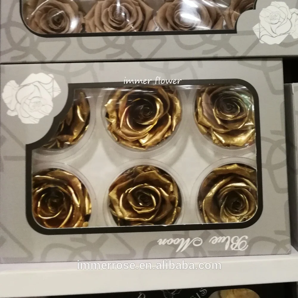 Beautiful gold and silver rosese preserved flower for holiday