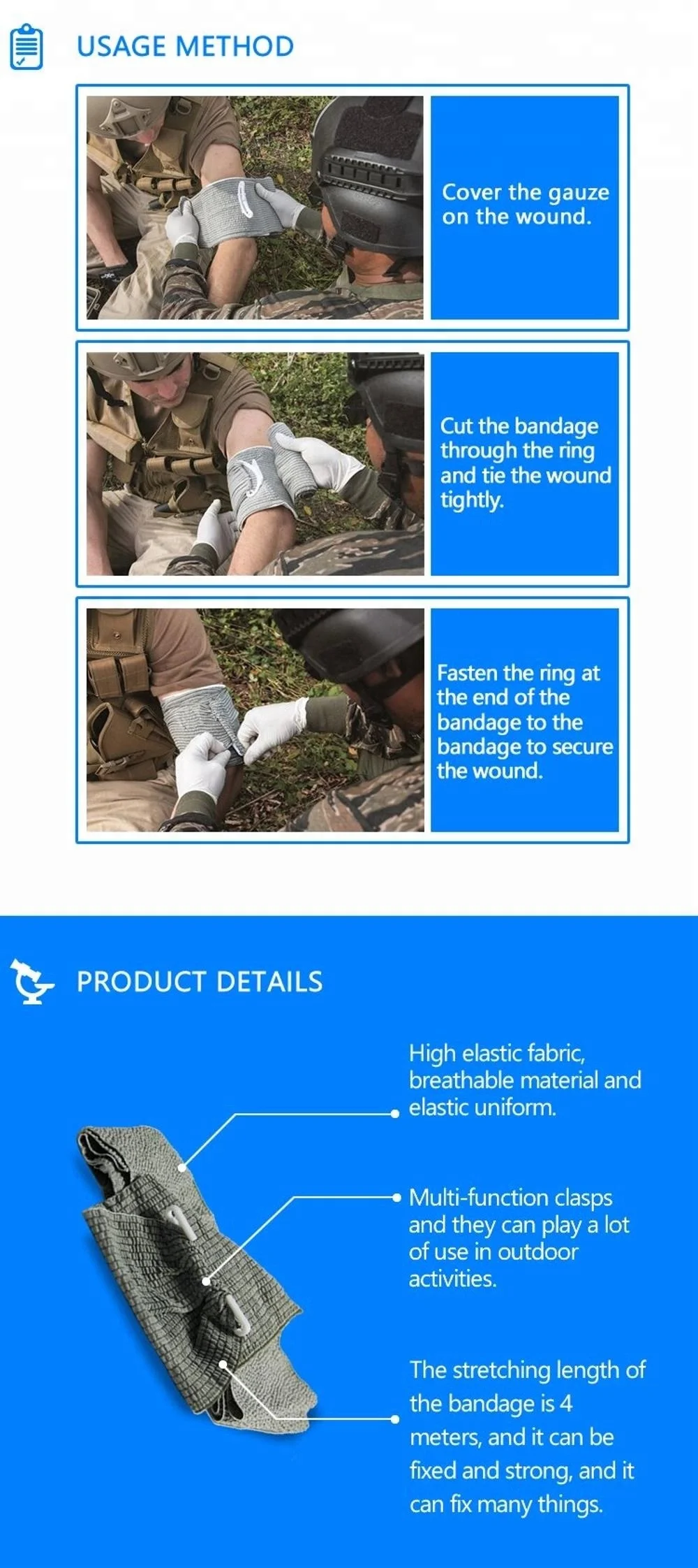 
Wholesale medical bandage pressure first aid bandage 