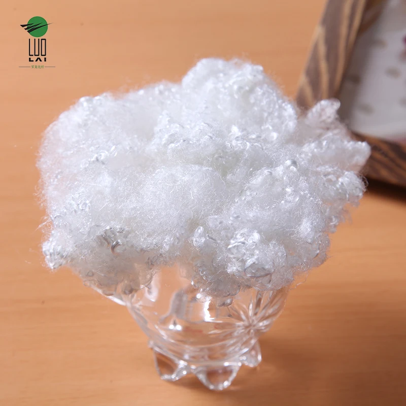 Low price of 100% Polyester 7dx64mm hollow conjugated siliconized recycled fiber in bales for filling pillows with high quality