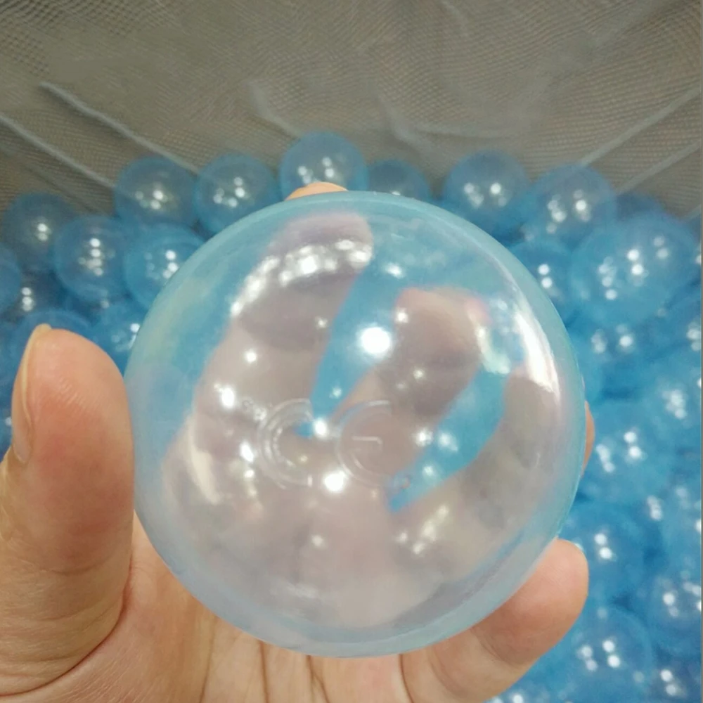65mm LDPE Soft Plastic toy ball, Play Tent Tunnel Pool Toys For Children Kids clear plastic balls