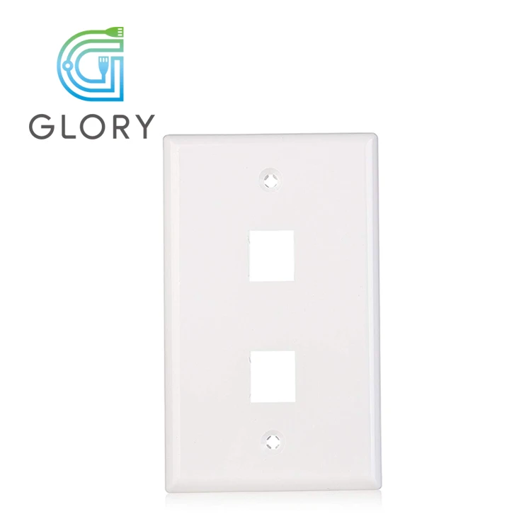 Настенная пластина Glory 120 с 2 портами Keystone Jack RJ45