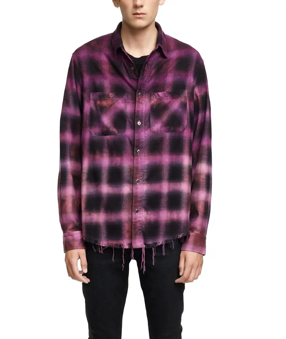 New style high quality wholesale custom men fashion designer flannel plaid shirts