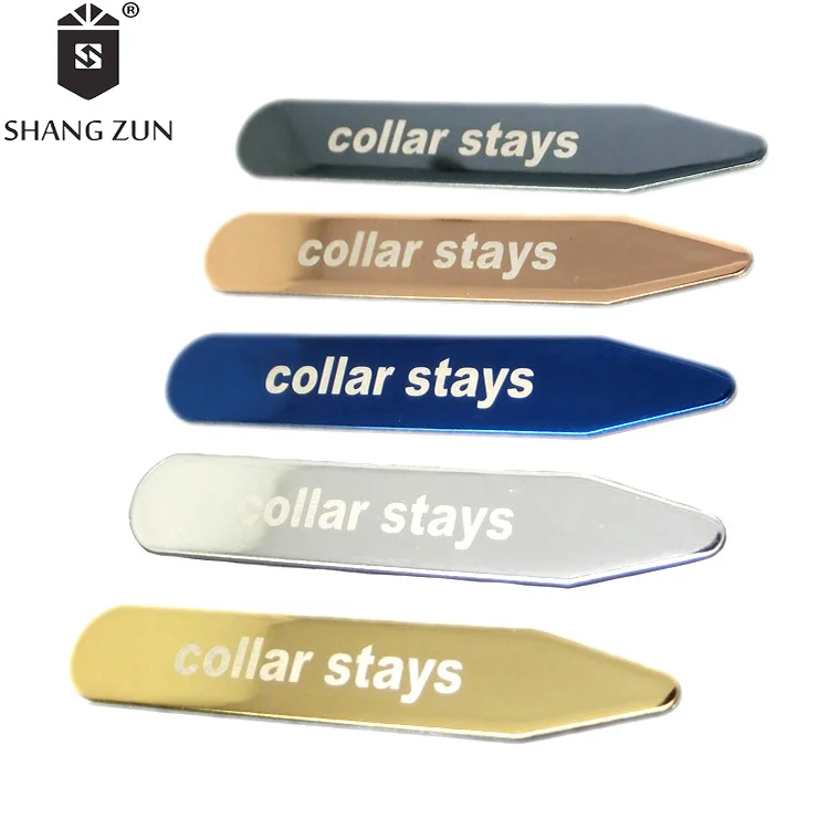 Promotion solid and durable metal stainless steel Rose Golden color 3 pairs of gift boxes collar stays