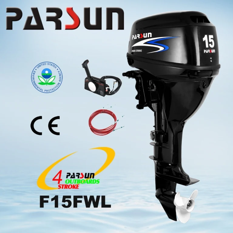 F15BWS / electric start / tiller control /short shaft / PARSUN / 15hp 4-stroke outboard motor