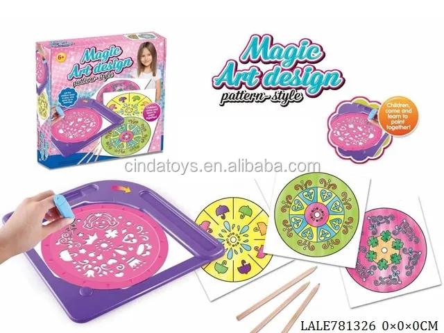 Magic art design pattern-style ruler kids Graphic drawing board for sale