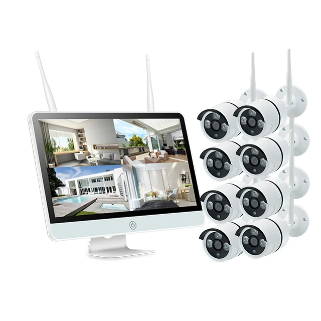 
Plug and play 1080p new wireless security hd ip camera 8ch 15inch nvr kit 