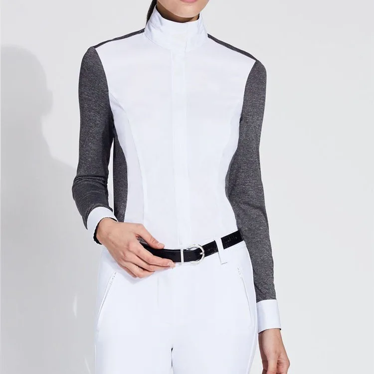 
high quality CoolMax fabric long sleeve equestrian show shirts 