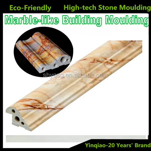 Fireproof Stone Plastic Composite Marble Effect TV Background Wall Frame Mouldings