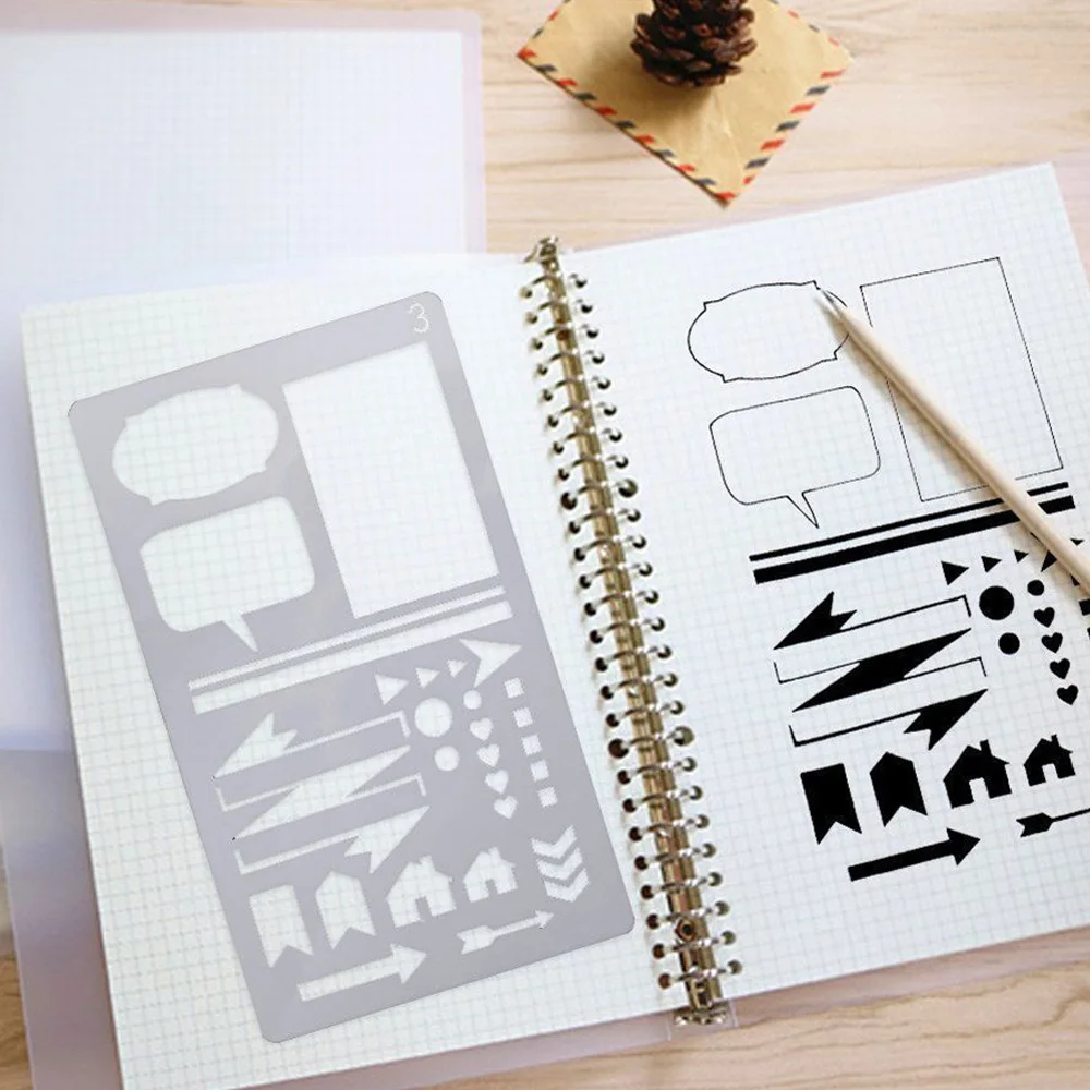Journal Stencil Bullet  Plastic Planner Stencils Design Notebook