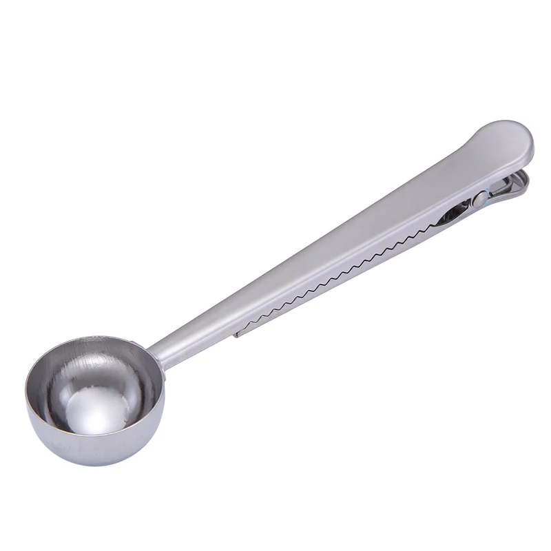Factory Direct Reusable Stainless Steel Coffee Milk Powder Measuring Spoon with Clip