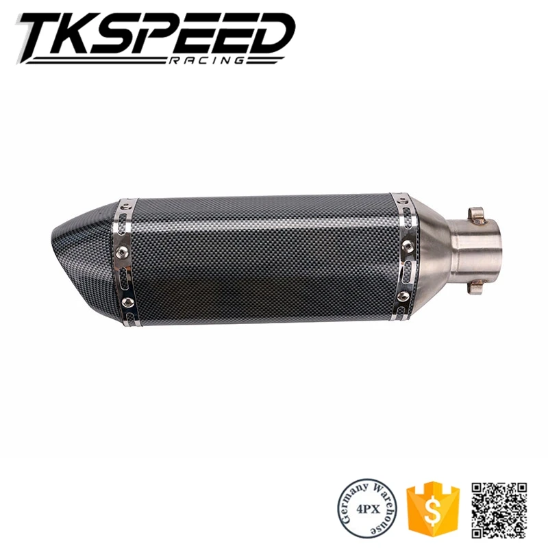  51 мм углеродная универсальная выхлопная труба для мотоцикла без наклейки CBR CBR125 CBR250 CB400 CB600 YZF FZ400 Z750