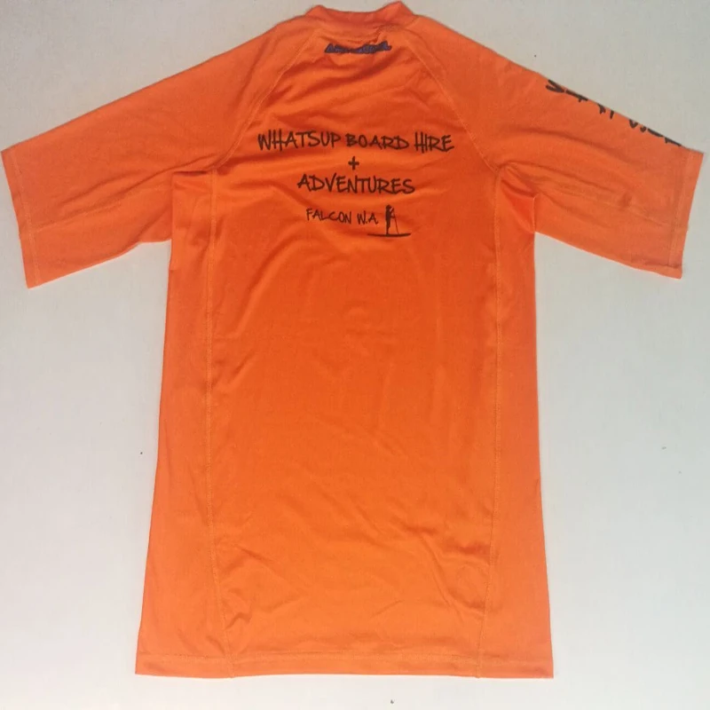 Custom made rash guard with 100% polyester fabric