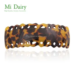 MiDairy Square Hollow out acetate tortoise shell acrylic Shape Tortoiseshell large arch Barrettes for long thick hair