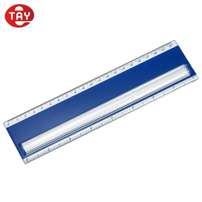 Promotion Use Custom Logo Plastic Ruler with Raised 3x Bar Magnifier