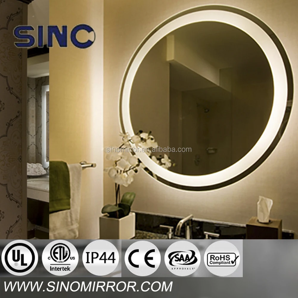 
touch screen round mirror with LED light bathroom mirror 