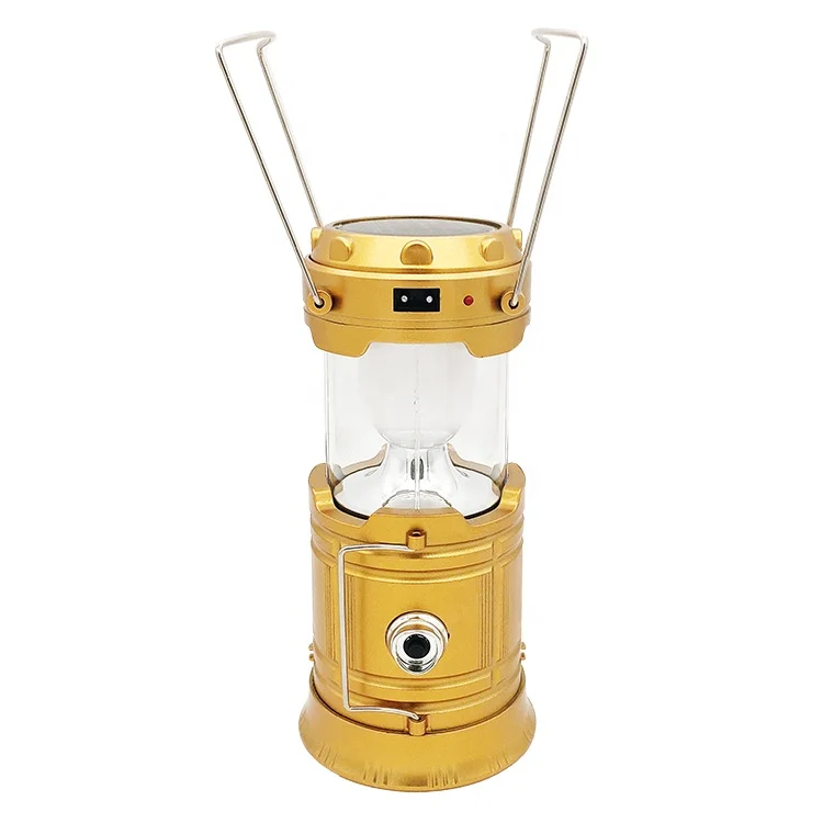 Outdoors 6LED solar zoom camping lamp usb rechargeable camping light solar powered lantern