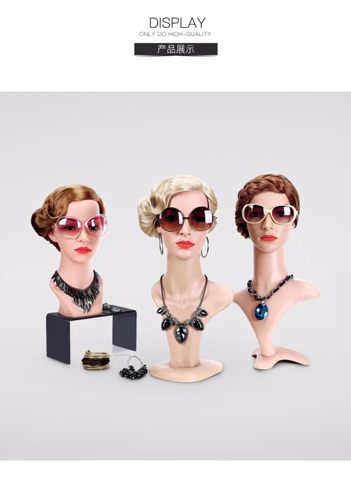 realistic mannequin heads and shoulder for hat display on sale