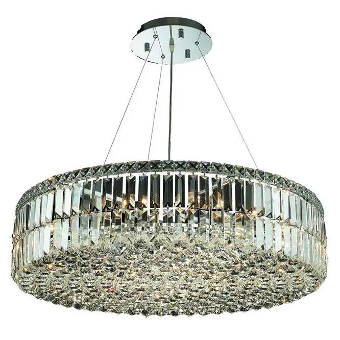 chinese zhonghshan lighting factory drum shape ceiling lamp modern round crystal chandelier celing light fixture