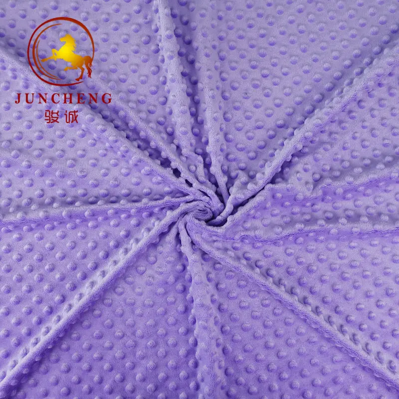 China manufacturer supplier 100% polyester  super soft feeling minky dot velvet fabric for pillow cover