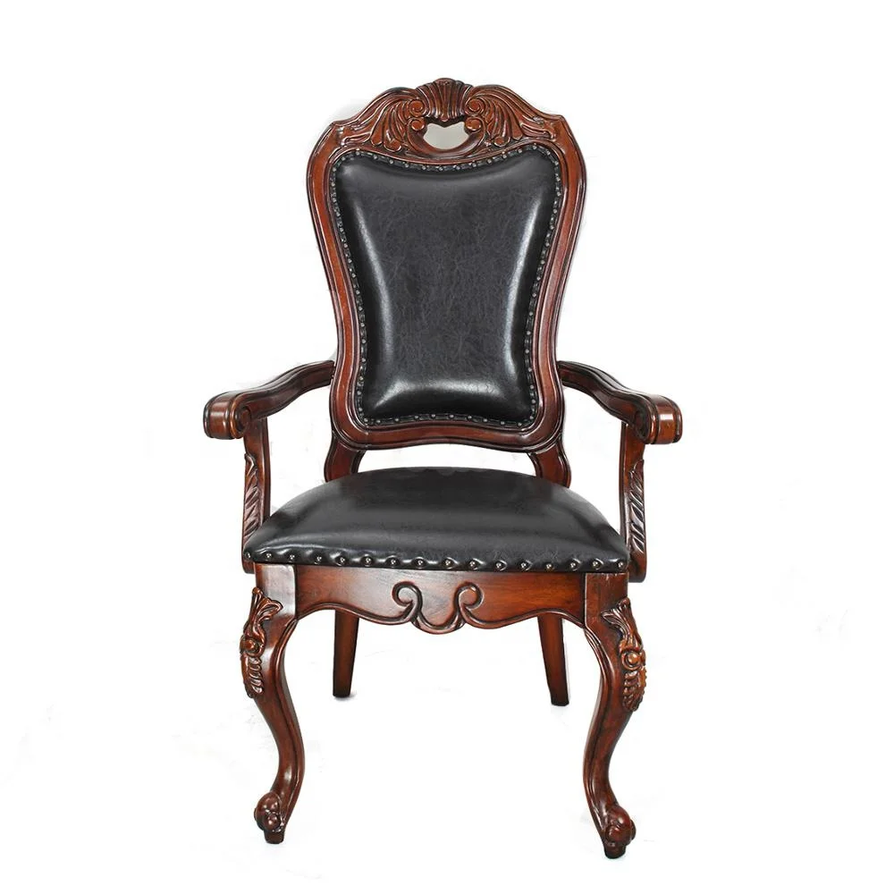  Торговая марка брендовый дизайн роскошный деревянный обеденный стул кожаный для офиса на заказ
