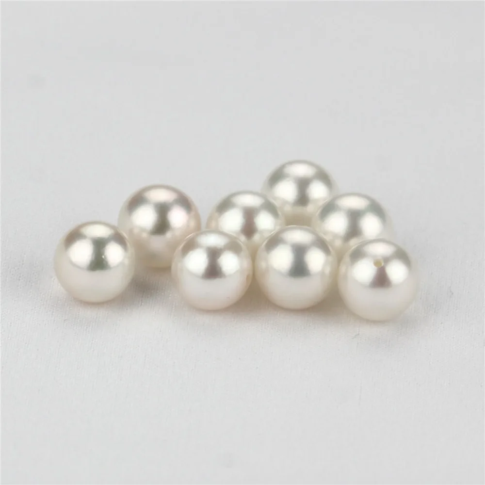 
8-8.5mm Sea pearls Akoya AAA mm perfect round half drilled loose pearls in bulk 