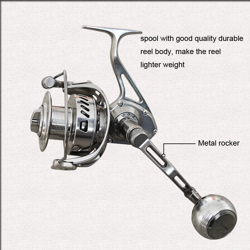High gear ratio metal sea fishing spinning reel