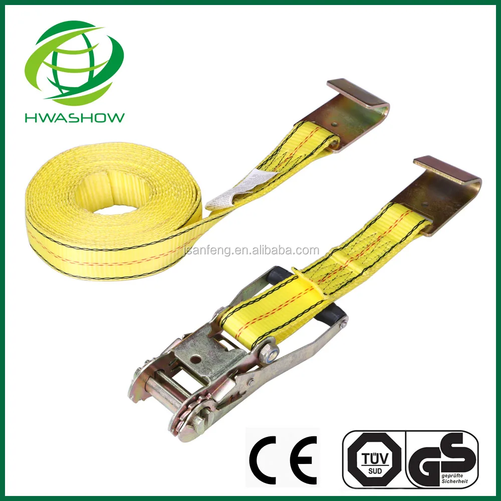 EN12195-2 50mm LC 2500 daN J Hook Cargo Polyester webbing Tie Down straps