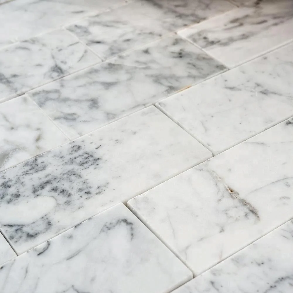 Decorstone24 Polished Bathroom And Kitchen White Carrara Marble Subway Tile