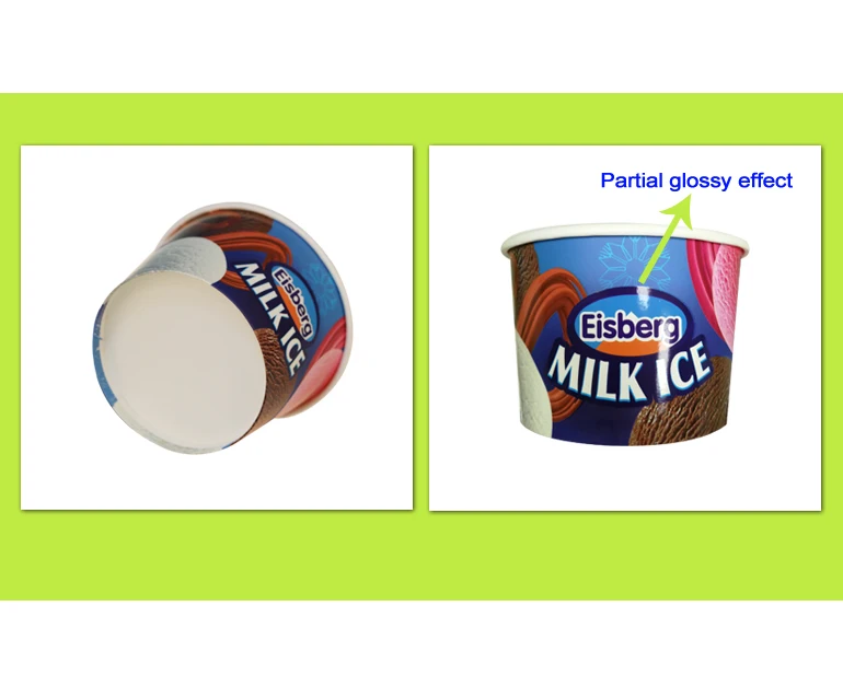 7oz ice cream packaging paper cup with lid and spoon