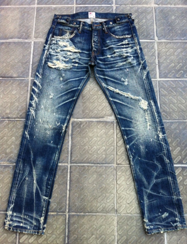 China Wholesales OEM Custom Manufacturers Dropshiping Mens Distressed Custom Skinny Ripped Denim Biker Jeans 019