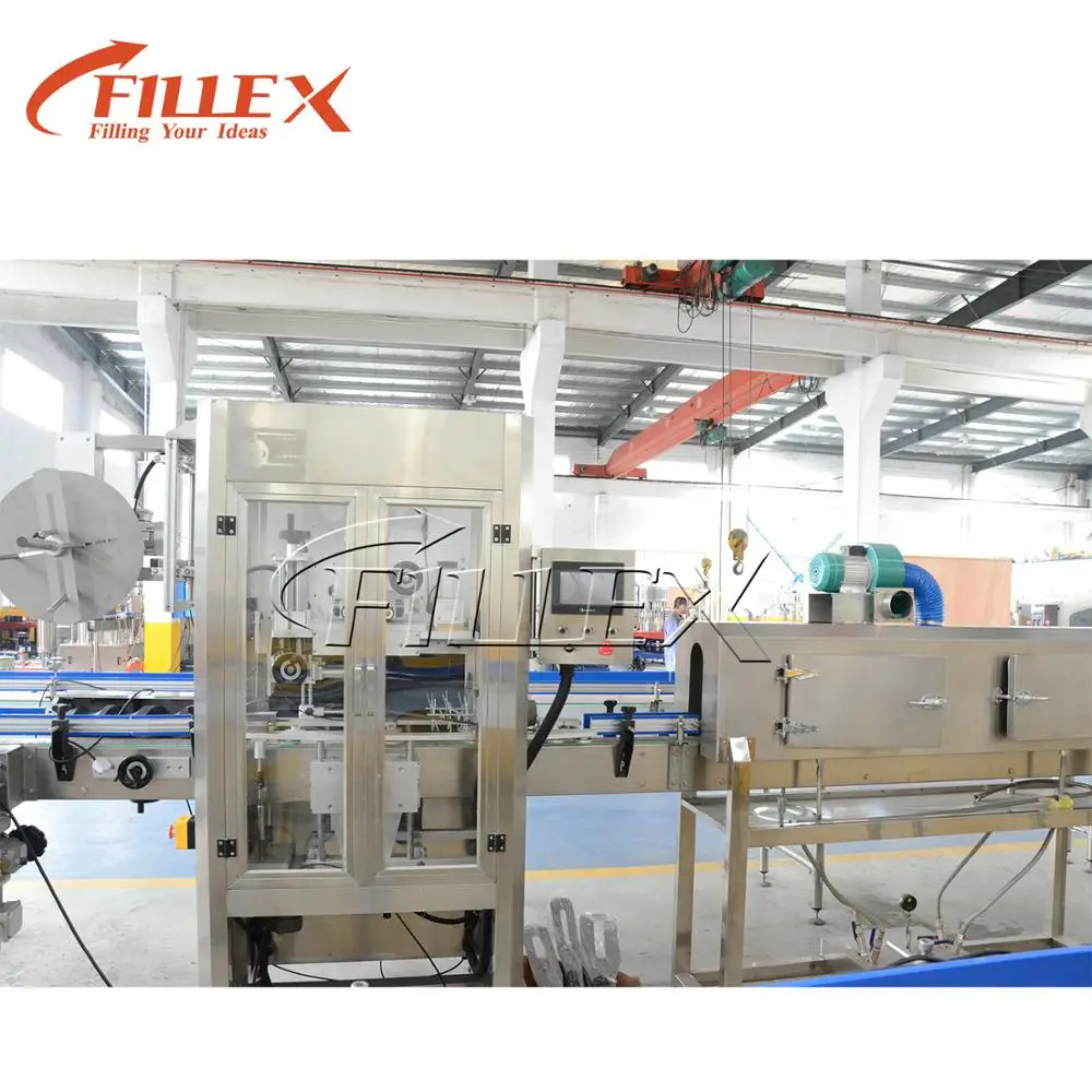 PVC Sleeve labeling machine for drinks/mineral water/juice/pure water with shrink tunnel and steam generator