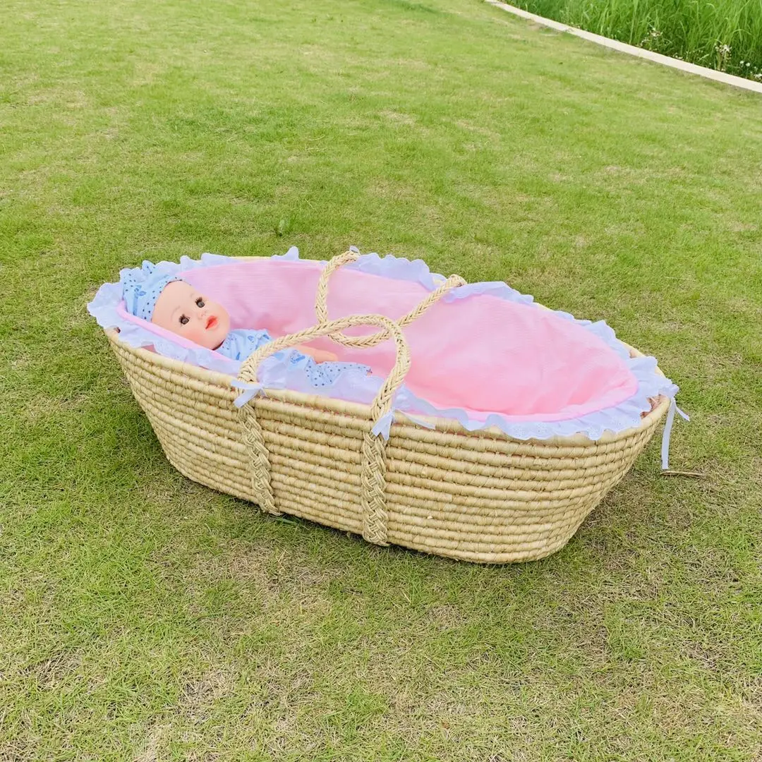 
handmade newborn infant sleep basket baby bed wicker moses basket 