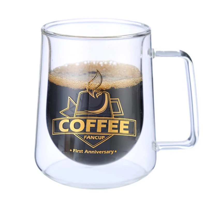 300ml Double Wall Cappuccino Glass Coffee Mugs