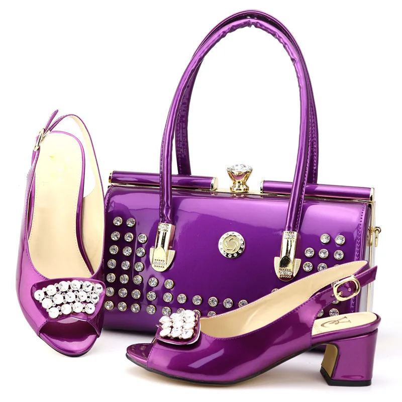 Wholesale high heel italian shoes and bag set for Nigeria party women