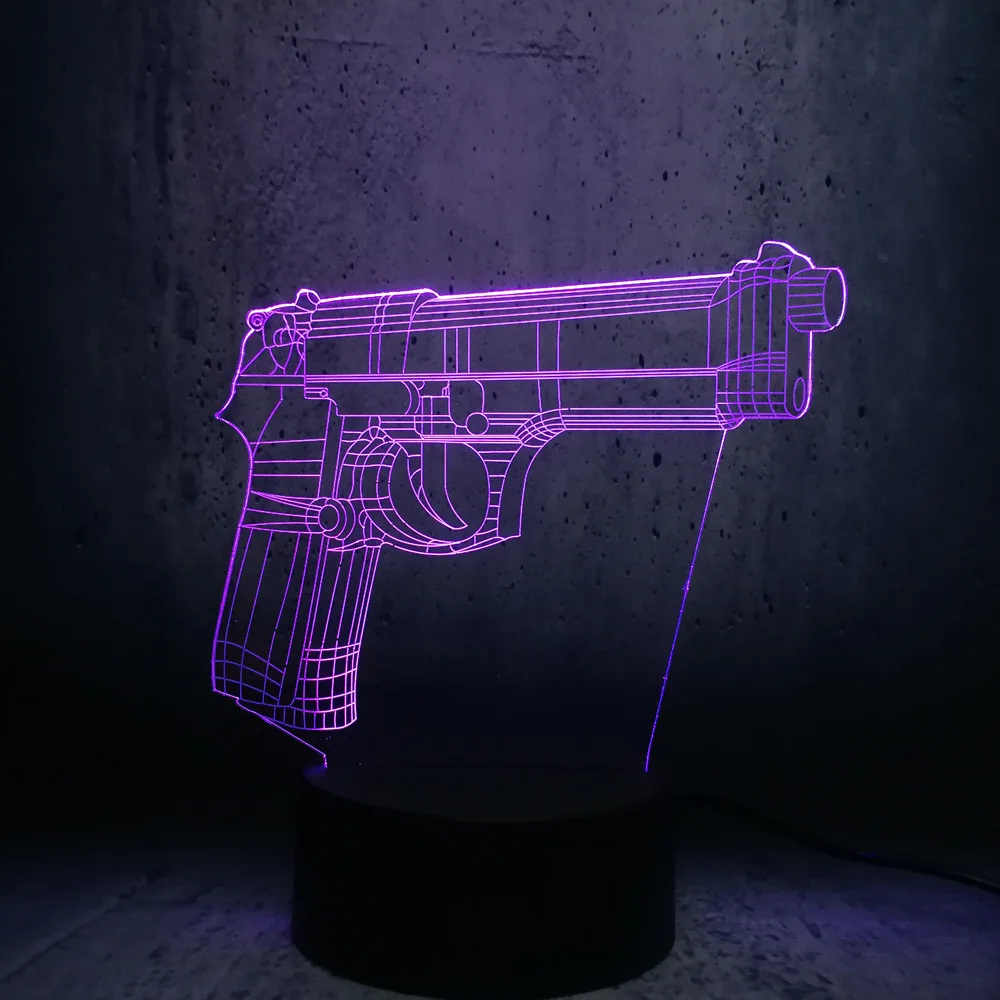 BULB Battle Royale Game PUBG TPS Pistol Gun Rifle 3D LED lamp night lights teenager bedroom desk decor cool gifts lava display