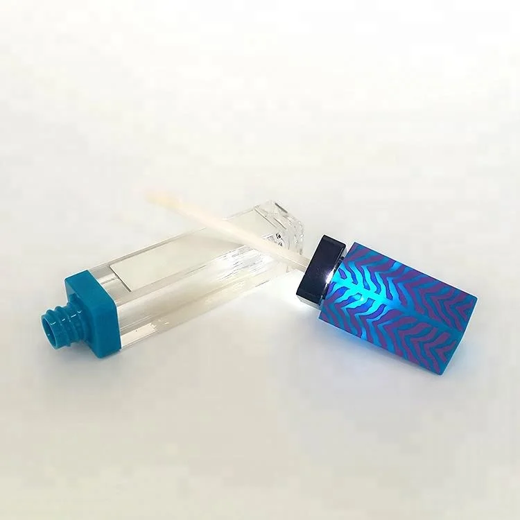 Lip Gloss Container Square Plastic lipgloss tube with LED Light with mirror