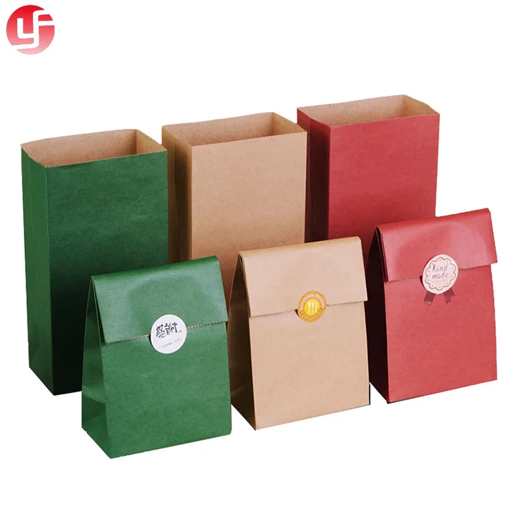 Small Colorful Kraft Paper Bags with Windows Candy/Nuts For Party/Wedding Present Bag Wrapping Bags