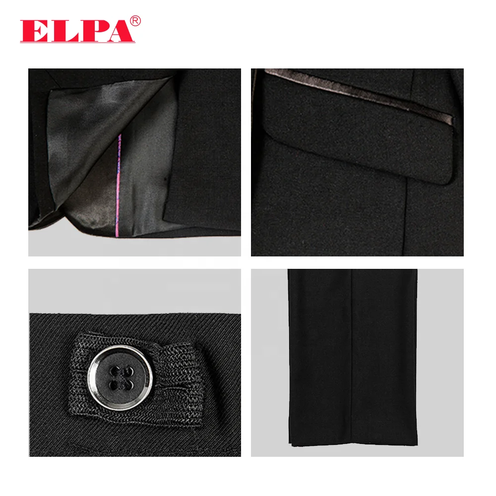 
ELPA designer 3 piece kids boys black formal tuxedo party wedding ceremonial suits set for children boys 