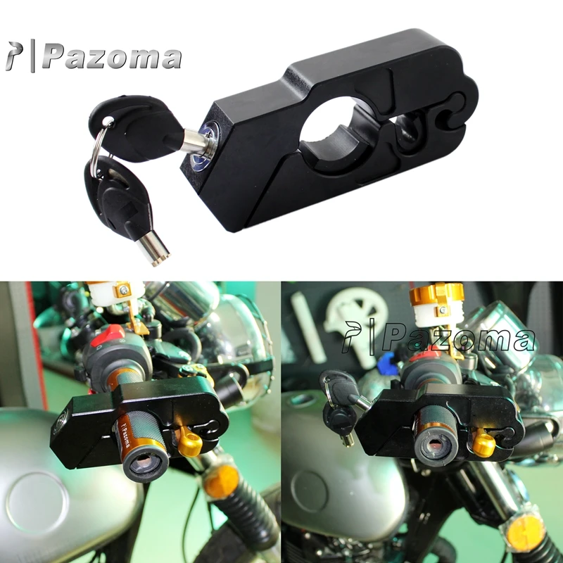 Универсальный крепкий замок для мотоцикла CNC алюминиевый верхний руль рукоятка Тормозной Рычаг безопасности дроссельной заслонки