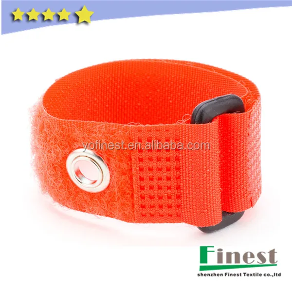 Nylon Material Hook and loop fastener Heavy Duty Black Cinch Strap with Eyelet