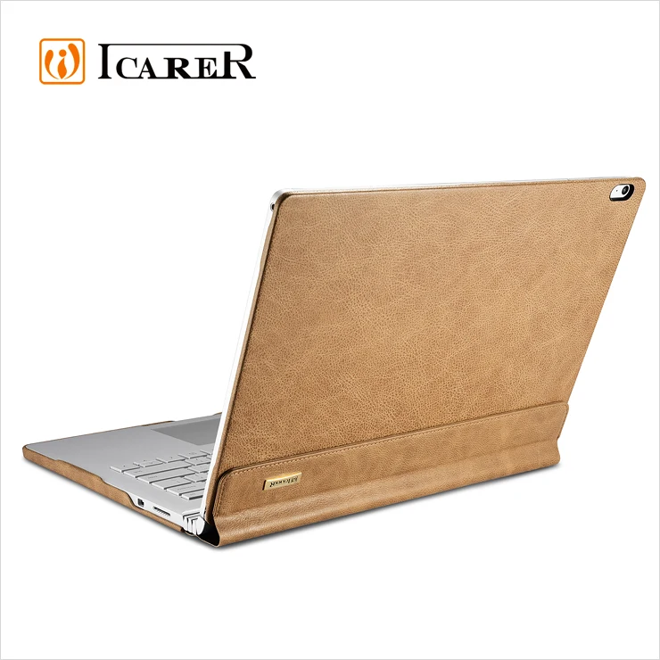 ICARER Shenzhou Real Leather Detachable Folio Case for Microsoft Surface Book