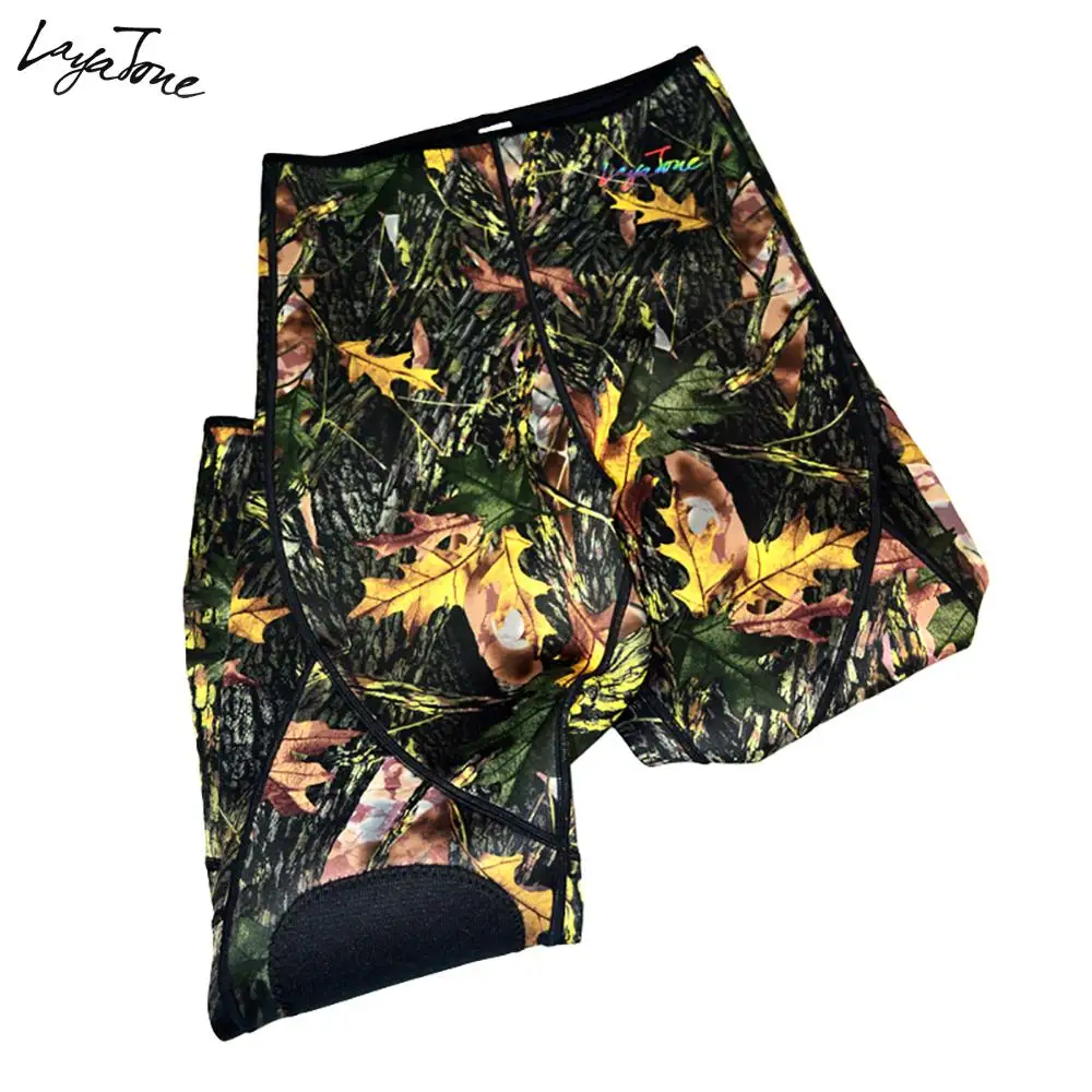 
Layatone Wetsuit Men 3mm Neoprene Diving Suit Two Piece Spearfishing Suit Hooded Super Stretch Camo Underwater Suit 