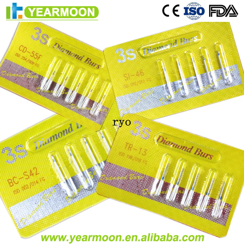 Низкая цена, стоматологический нож, стоматологические боры 3S для светодиодной подсветки, стоматологическая ветровая турбина, серебристый алмазный Бур, наконечник для отбеливания зубов