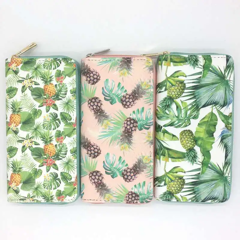 YK China Quality Hot Product Trends Latest Gift Woman Leather Clutch Bag Wallet Leather Pineapple Coin Purse