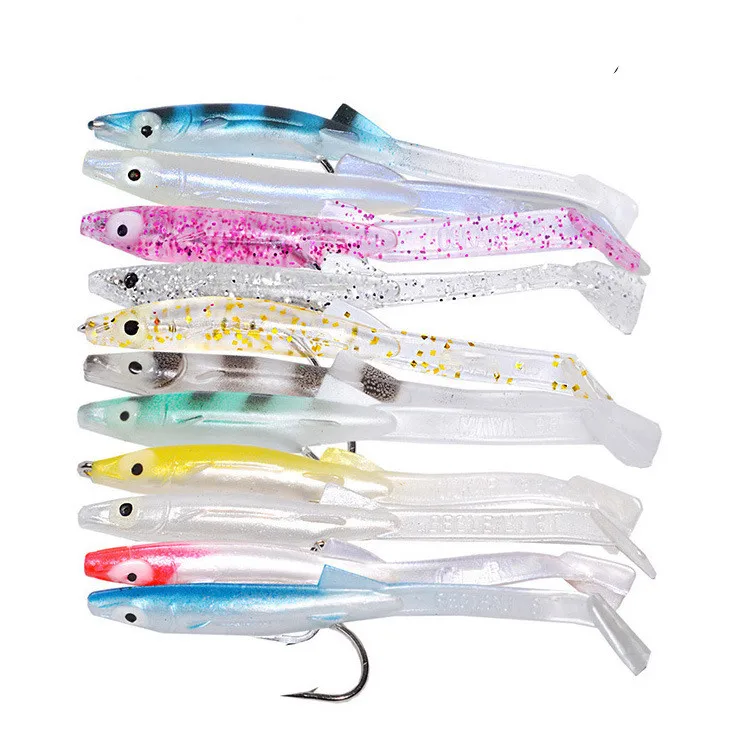 6pcs/pack 85mm 2.3g Soft EEL Fishing Lure Quality Soft Bait Paddle Sand Lure Eel Bait